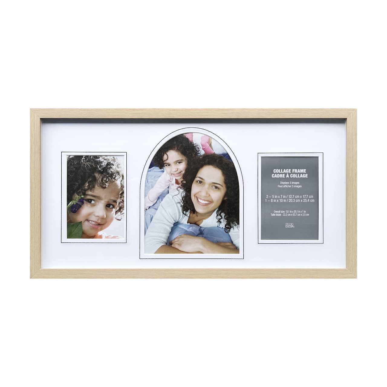 6 Pack: 3 Opening Natural Woodgrain Collage Frame with Mat by Studio D&#xE9;cor&#xAE;